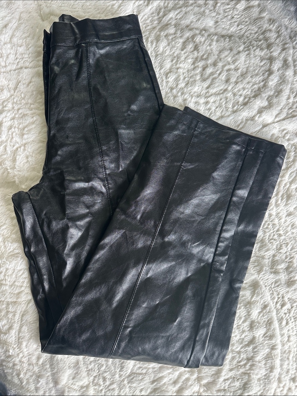 Pink Lily Black Faux Leather Pants